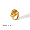 Bague en acier inoxydable plaquée or 18 carats