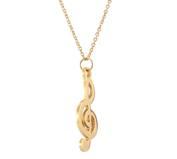 Collier note de musique pour femme – pendentif élégant en acier inoxydable