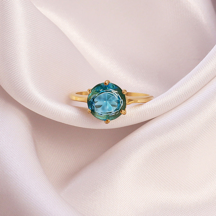 Bague en acier inoxydable plaquée or 18 carats