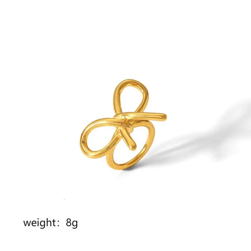 Bague en acier inoxydable plaquée or 18 carats