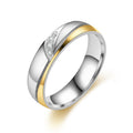 Ensemble de bagues de couple en acier inoxydable serties de diamants