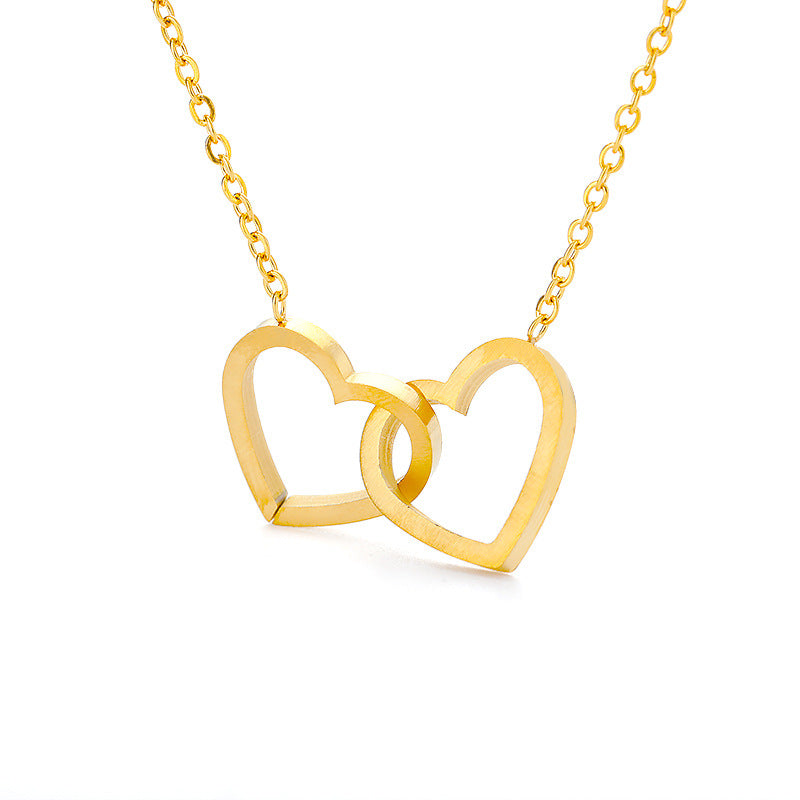 Collier Coeurs Entrelacés - Acier Inoxydable
