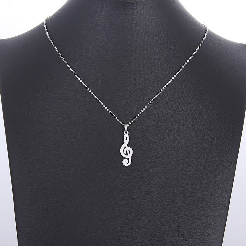 Collier note de musique pour femme – pendentif élégant en acier inoxydable