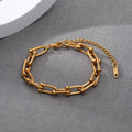 Bracelet chaîne en acier inoxydable plaqué or 18 carats