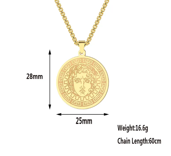 Collier Médaille Solaire - Acier Inoxydable