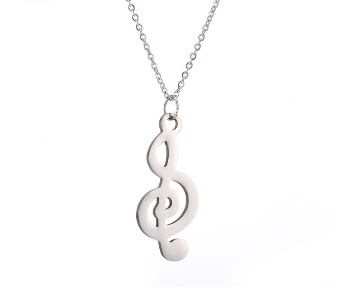 Collier note de musique pour femme – pendentif élégant en acier inoxydable