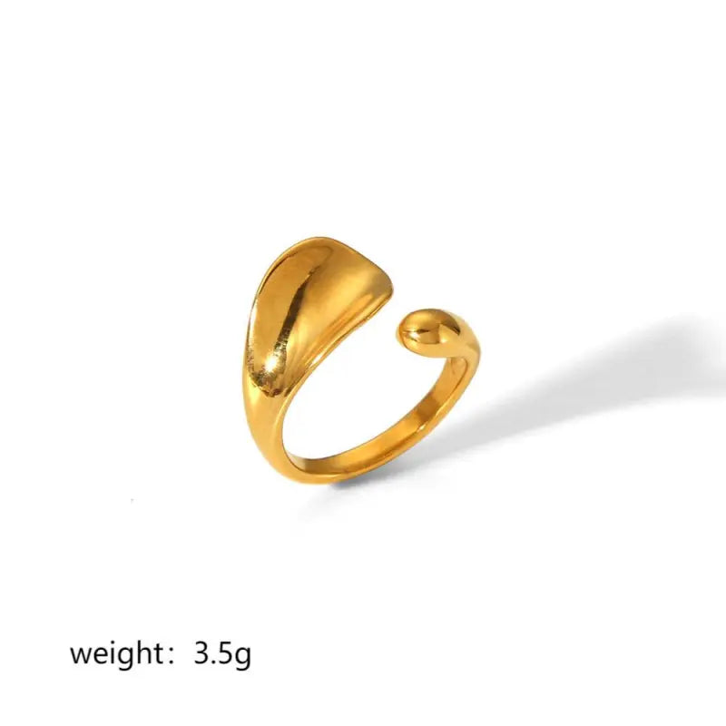 Bague en acier inoxydable plaquée or 18 carats