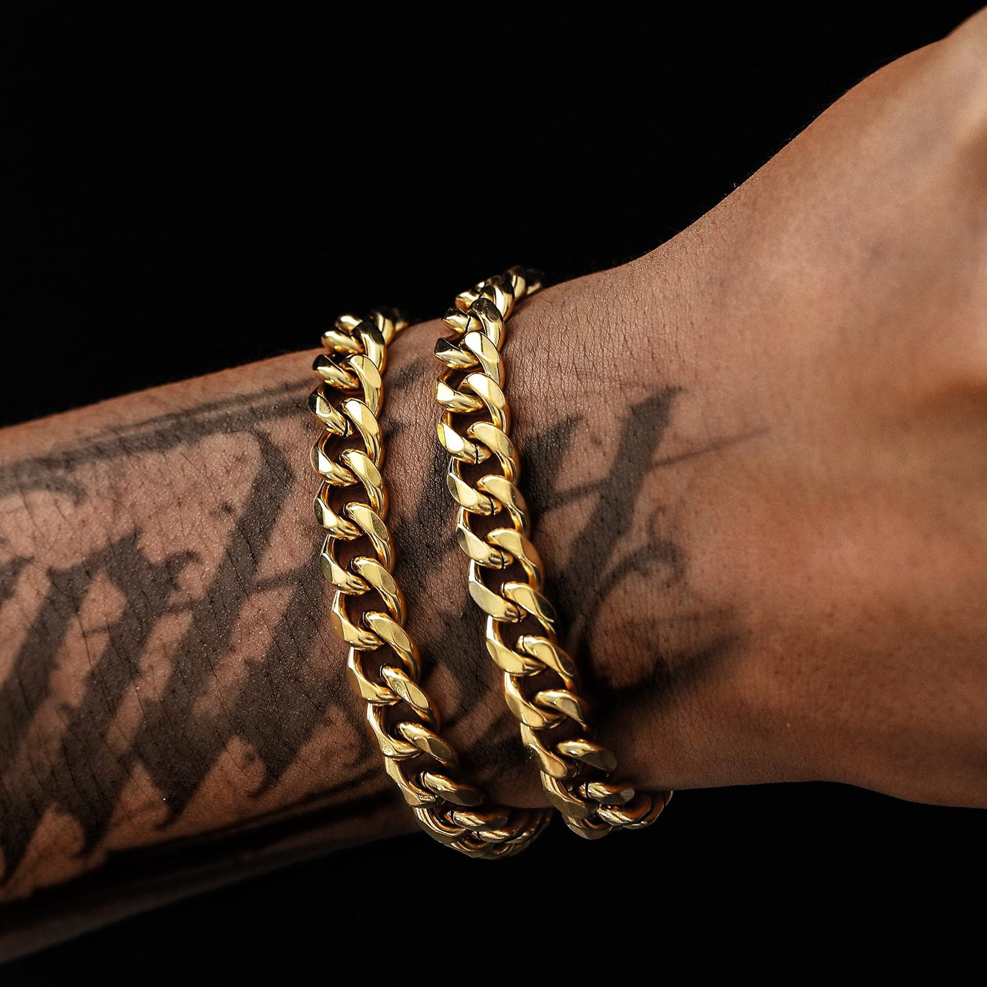 Bracelets torsadés style cubain en acier inoxydable pour homme