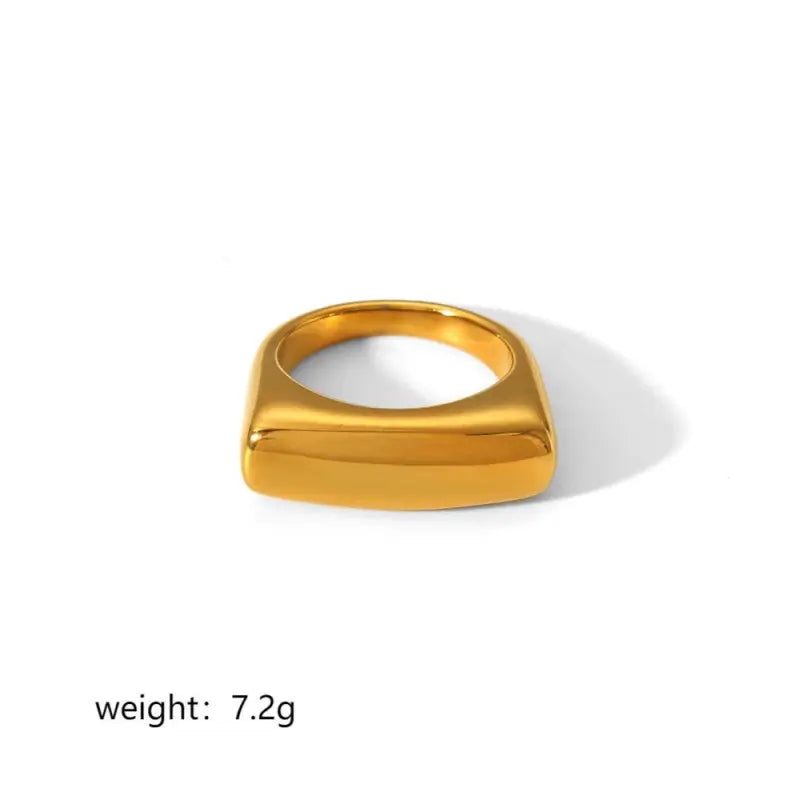 Bague en acier inoxydable plaquée or 18 carats