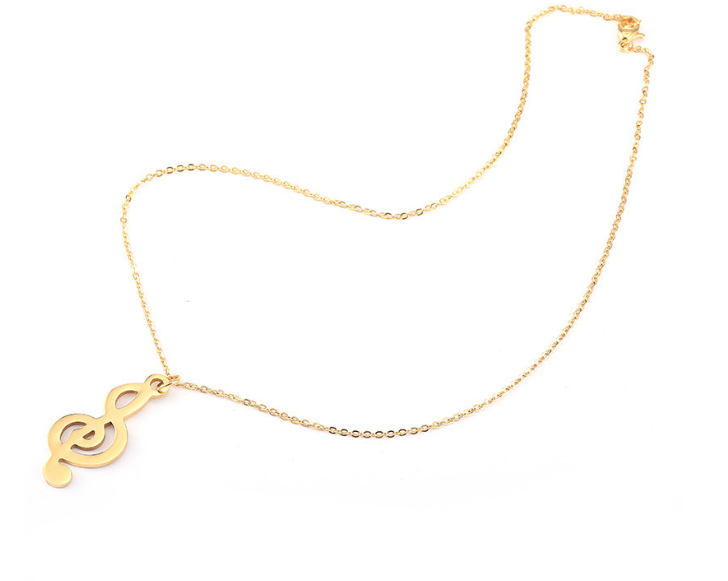 Collier note de musique pour femme – pendentif élégant en acier inoxydable