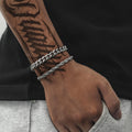 Bracelets torsadés style cubain en acier inoxydable pour homme