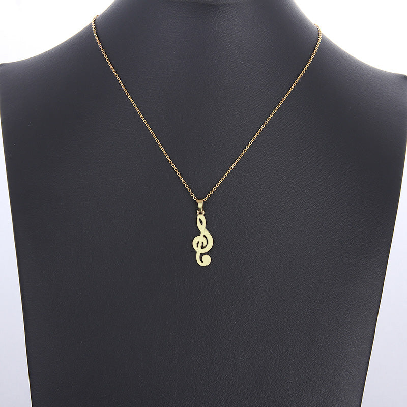 Collier note de musique pour femme – pendentif élégant en acier inoxydable