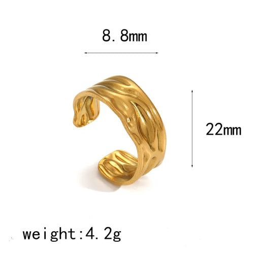 Bague en acier inoxydable plaquée or 18 carats