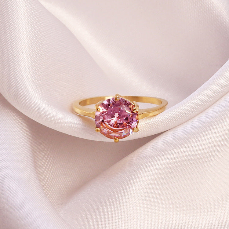 Bague en acier inoxydable plaquée or 18 carats